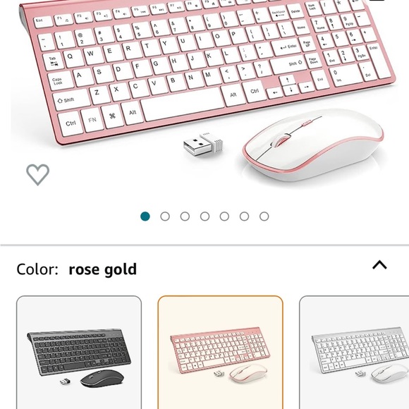 wireless rose gold keyboard with matching mouse - Picture 1 of 3